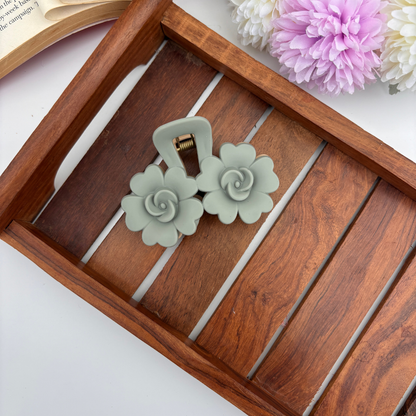 Dual Colour Rose Bloom Hair Claw - Large
