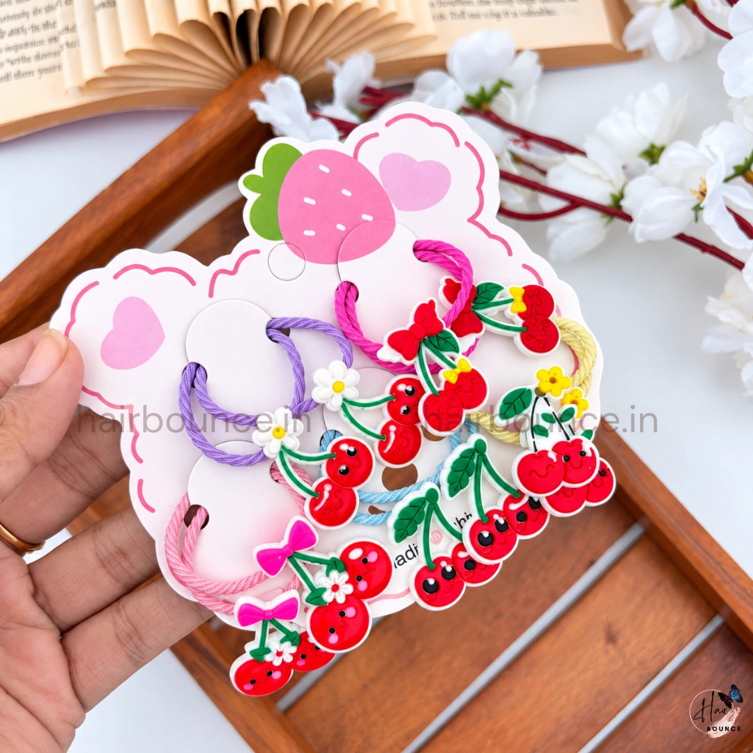 Cute Cartoon Hair Ties for Girls – Set of 5