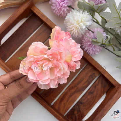 Elegant Twin Peony Curved Clip - Large
