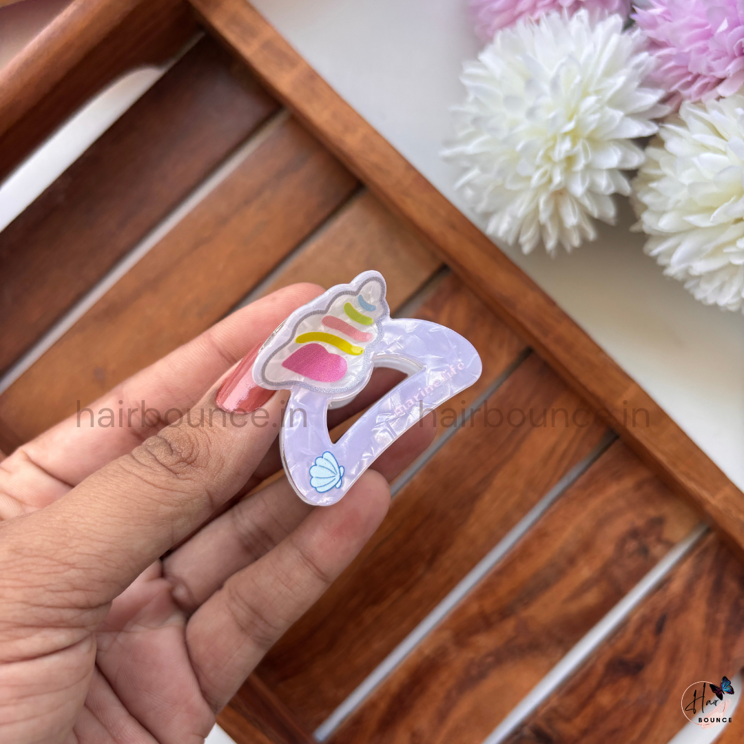 Dreamy Pastel Ocean Cartoon Hair Claw – Medium