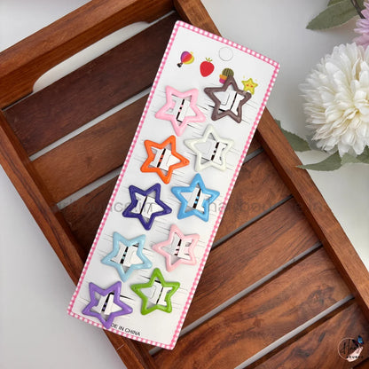 Trendy Star Tic Tac Hair Clips – Pack of 10