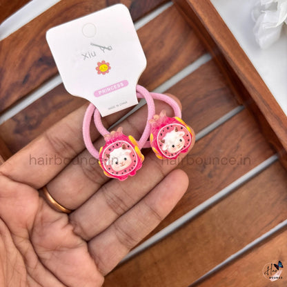 Cute Fruit & Animal Charm Ponytail Rubber Bands for Girls – Pack of 2