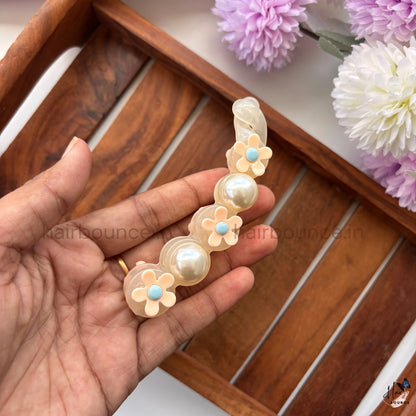 Pearl Blossom Banana Hair Clip – Large