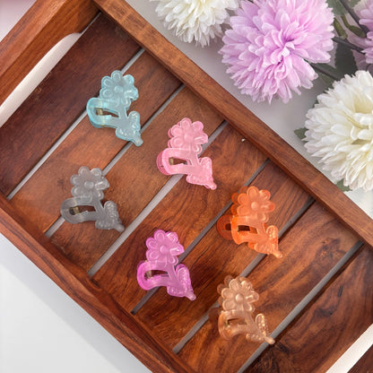 Pastel Flower Hair Claw - Small