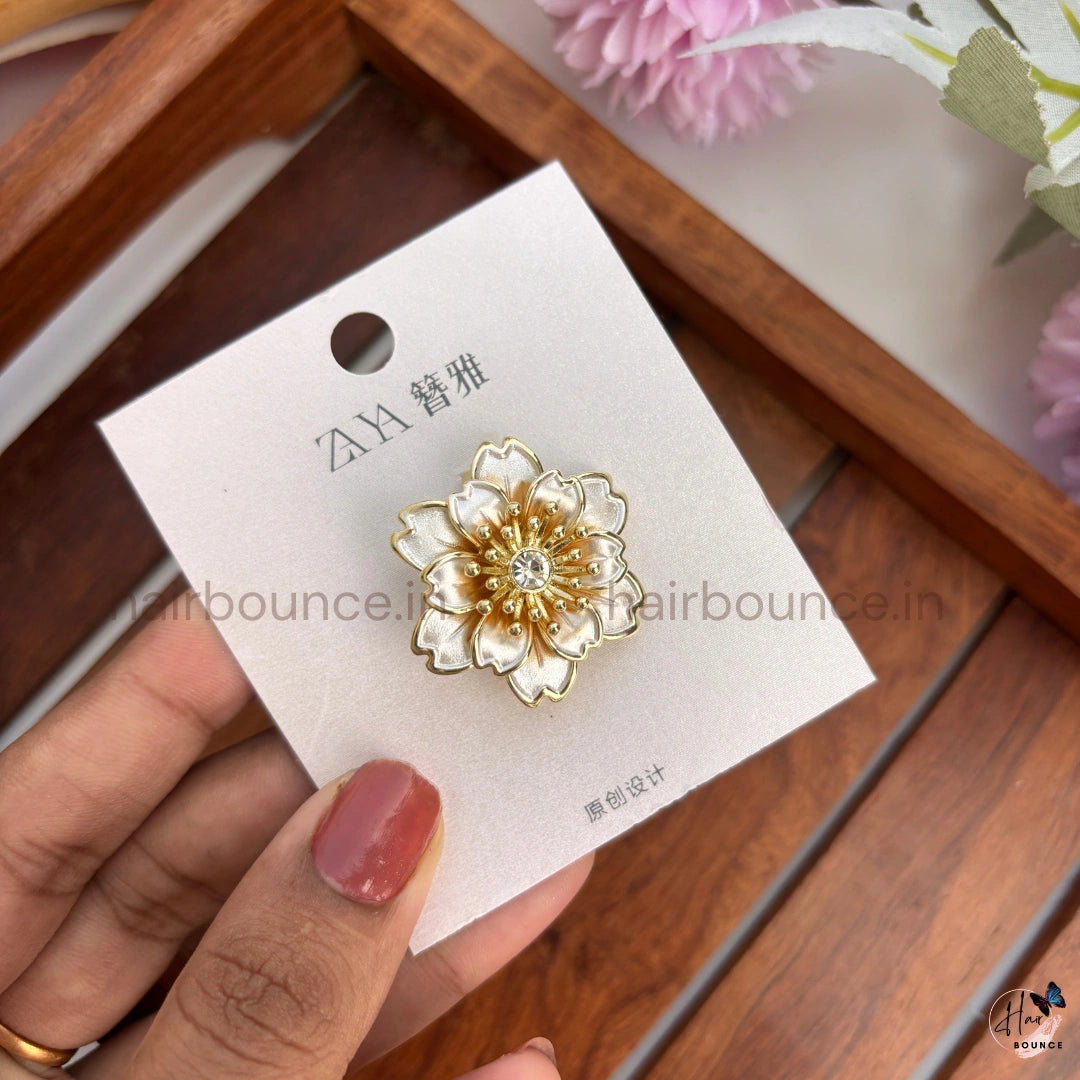 Layered Petal Flower Brooch