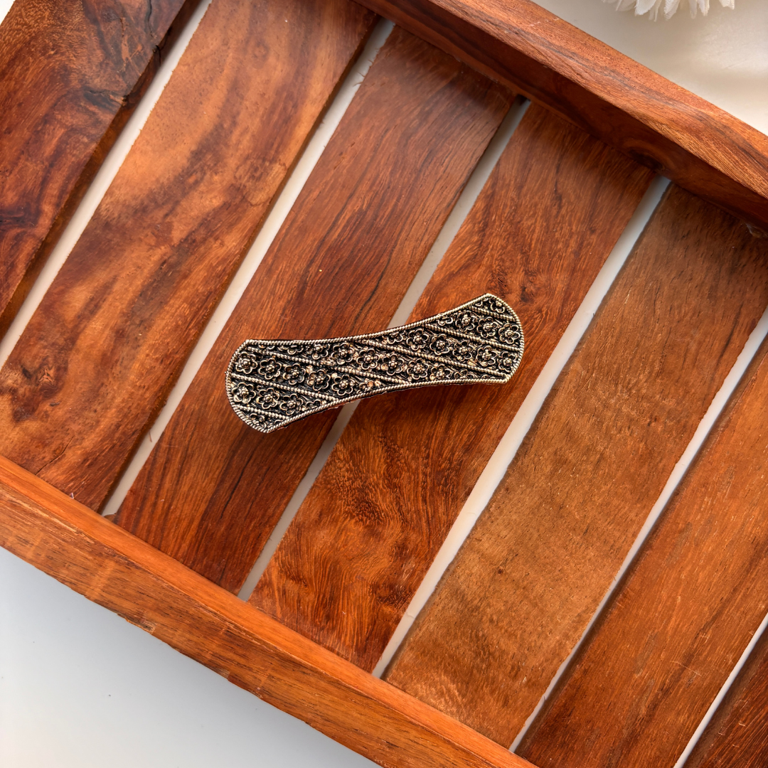 Antique Curve Pattern Flower Hair Clip