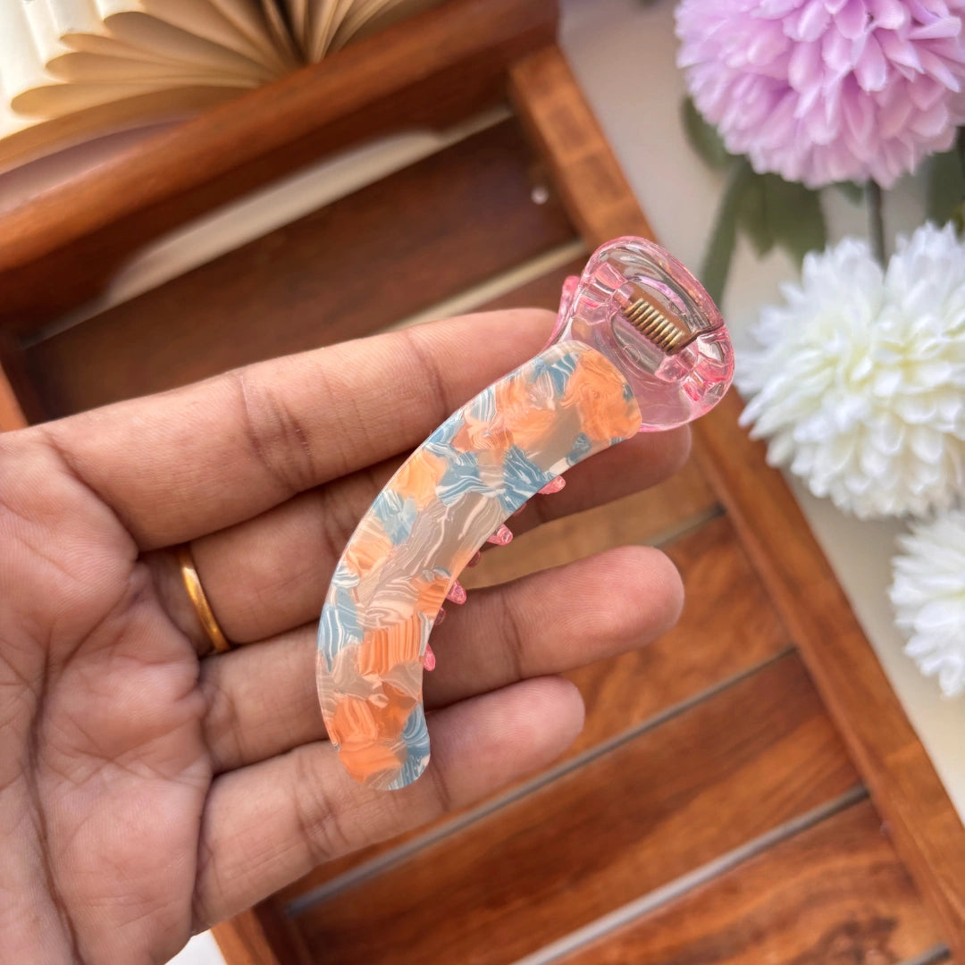 Marble Finish Banana Clip – Medium