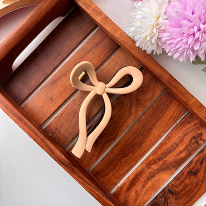 Dual Colour Ribbon Bow Hair Claw - Large