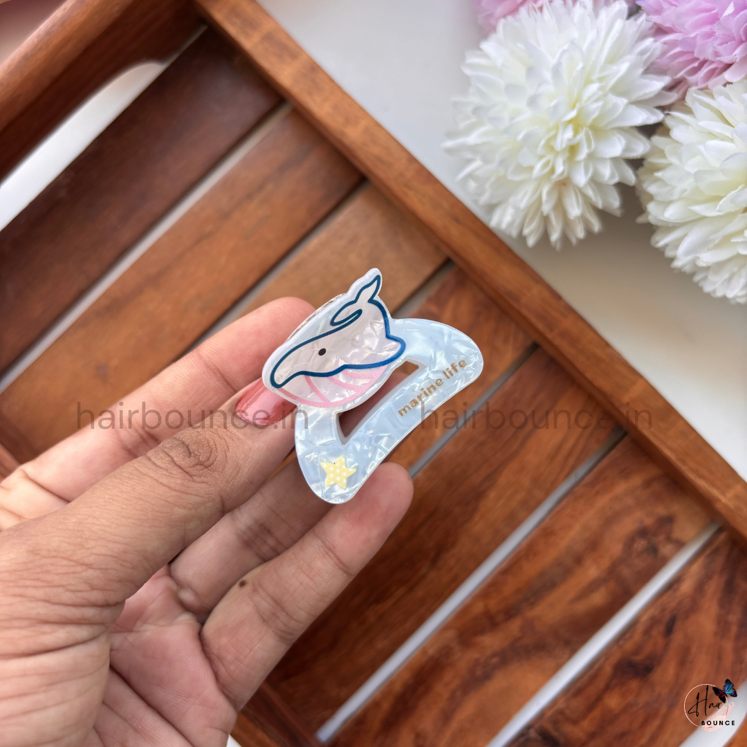 Dreamy Pastel Ocean Cartoon Hair Claw – Medium