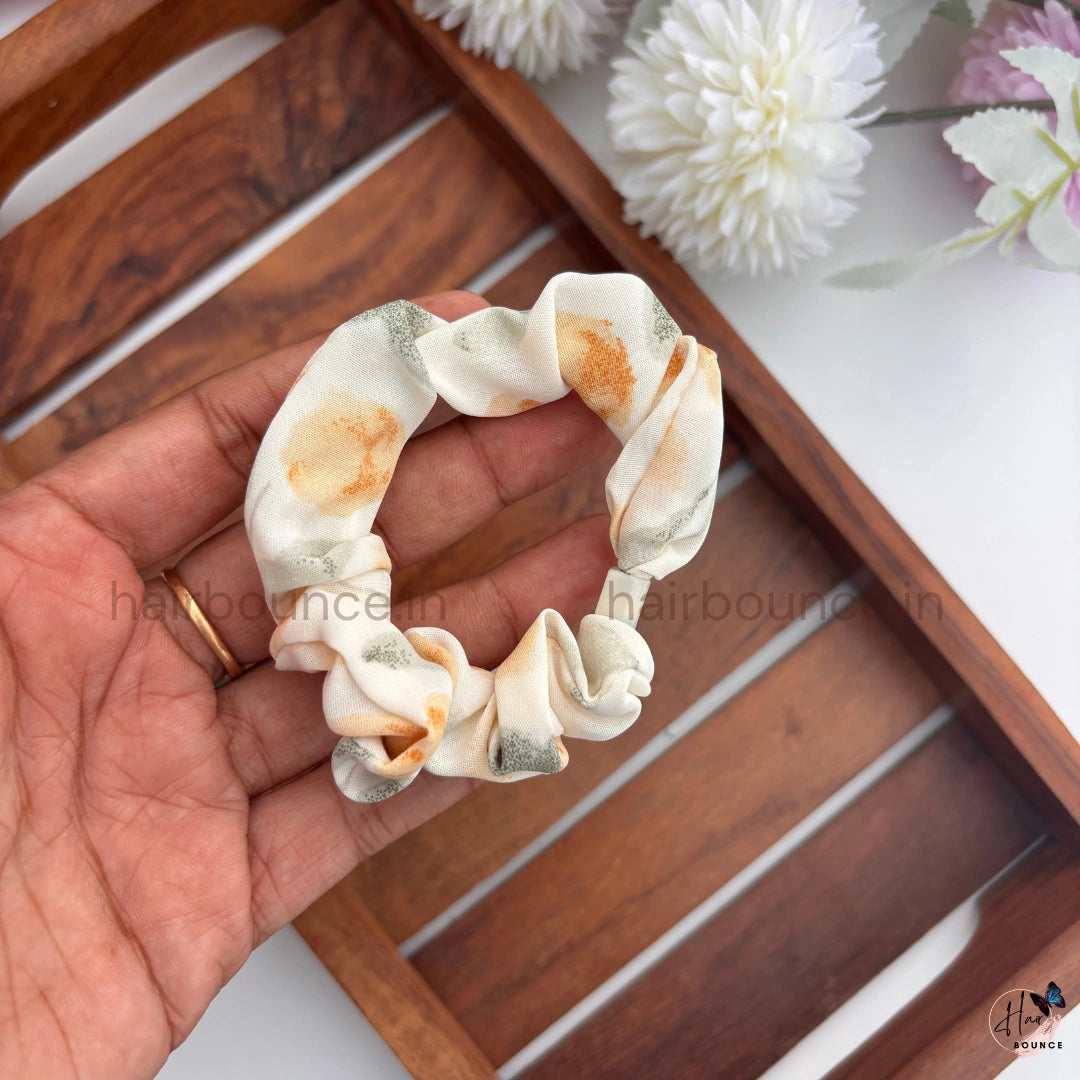 Floral Print Fabric Hair Scrunchies for Women & Girls