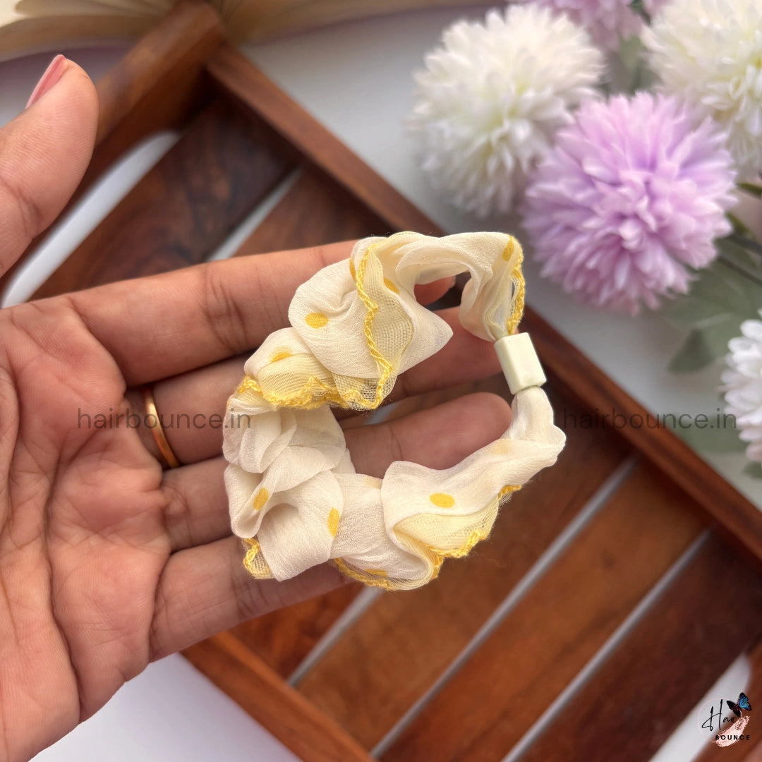 Polka Lace Sheer Scrunchie