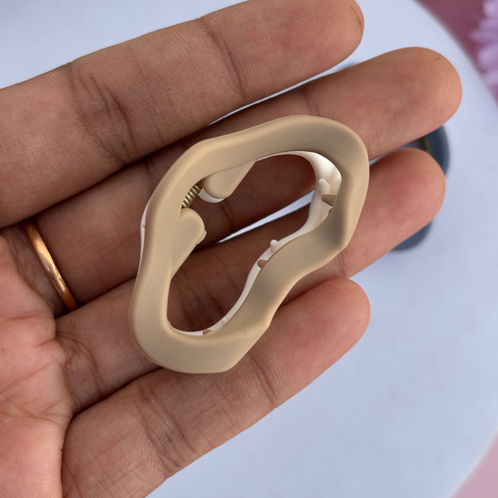 Dual Colour Oval Shape Hair Claw - Small