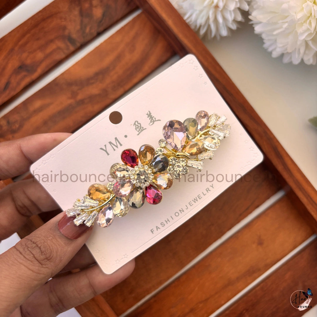 Regal Crystal Bloom Center Hair Clip