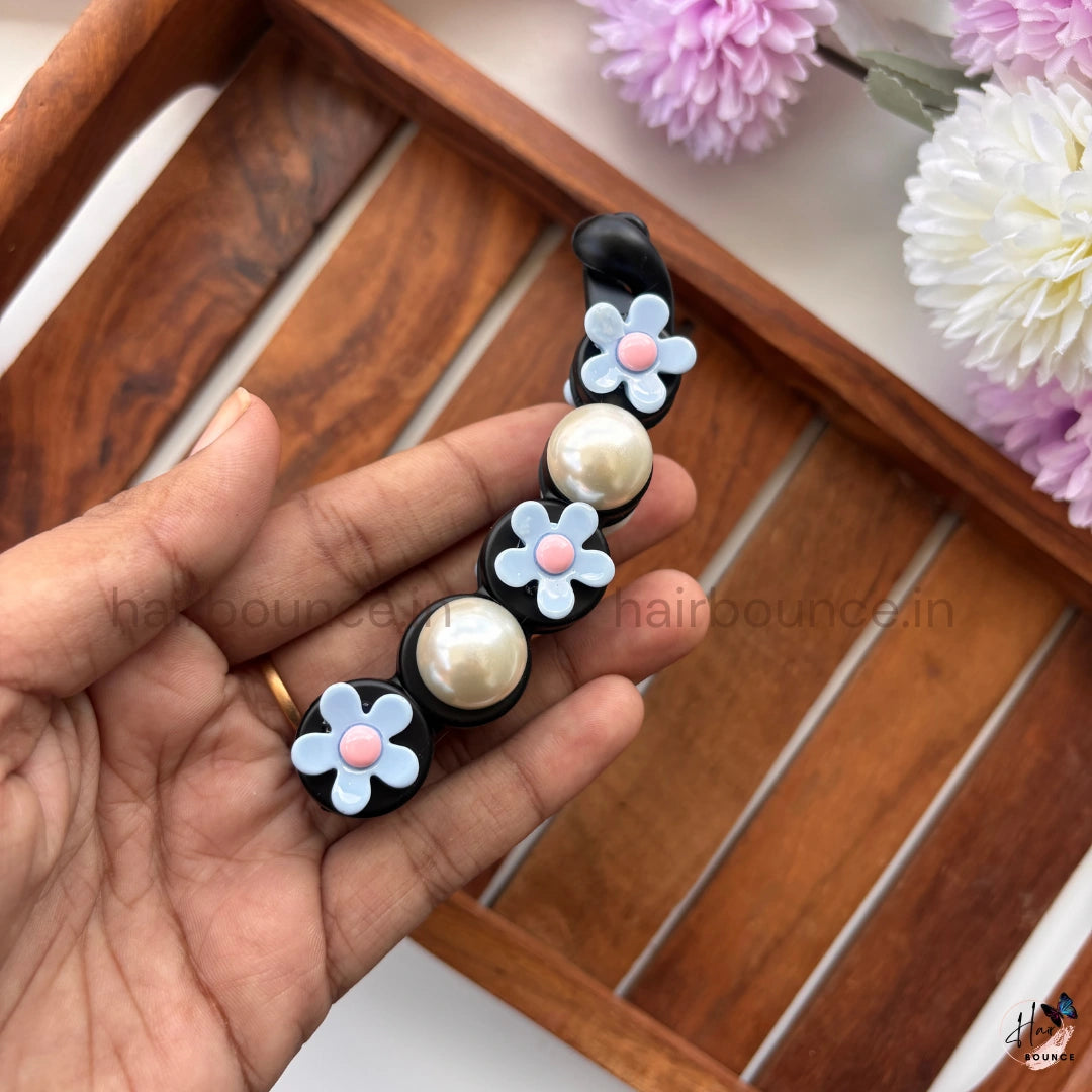 Pearl Blossom Banana Hair Clip – Large