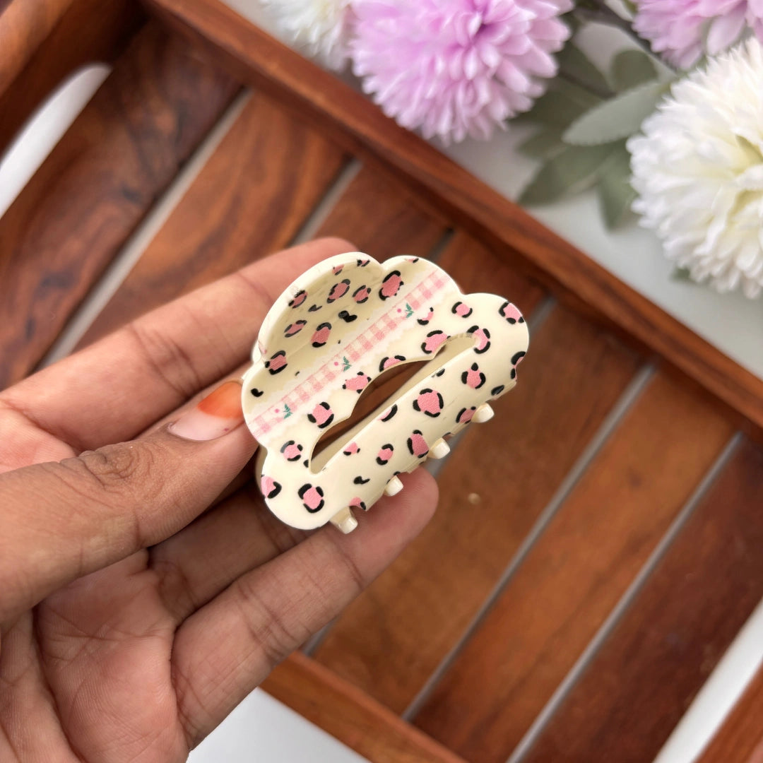 Korean Printed Hair Claw – Medium