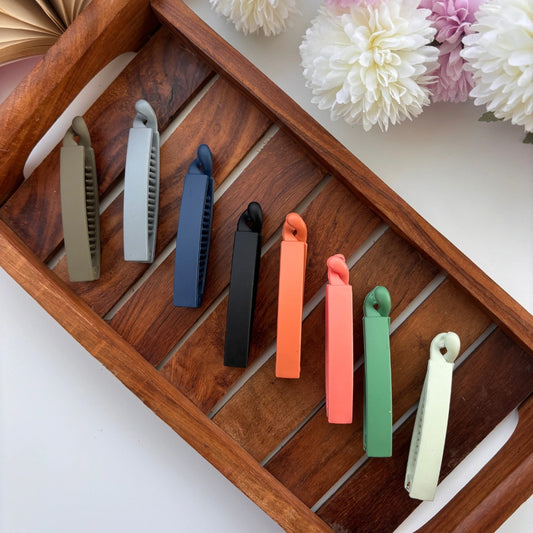 Matte Finish Classic Banana Hair Clip - Medium