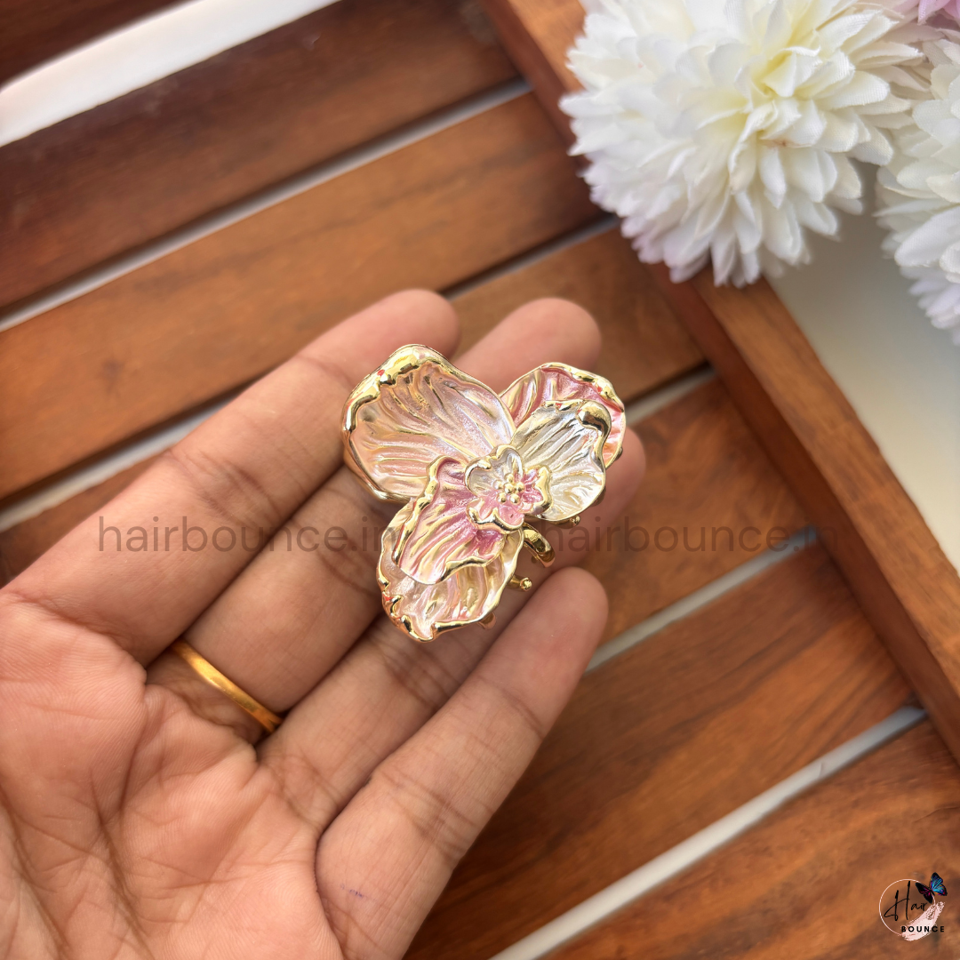 Petal Glow Orchid Hair Claw – Medium