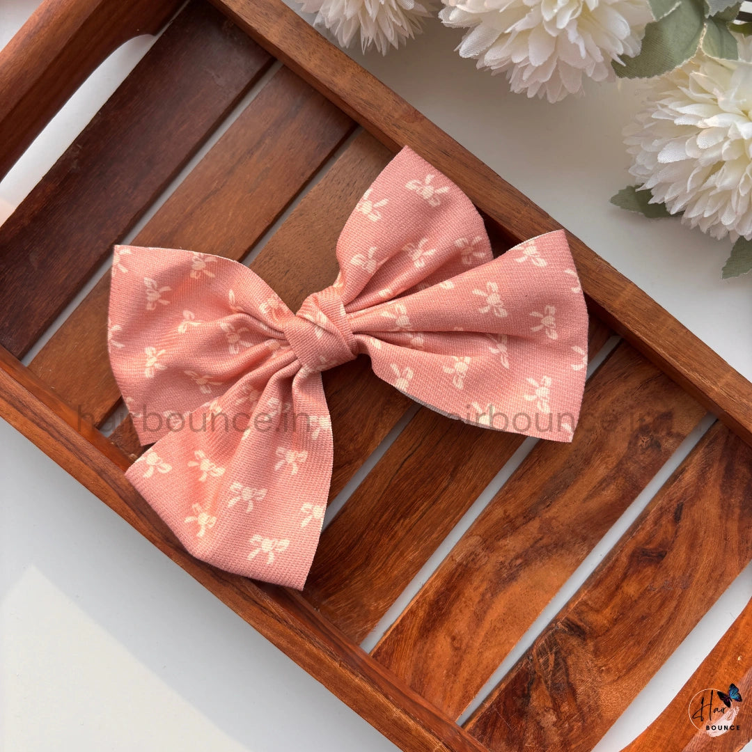 Mini Floral Print Bow Hair Clip