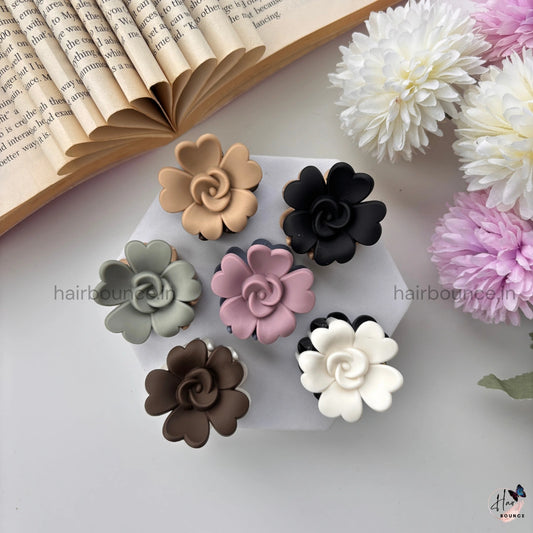 Dual Colour Rose Bloom Hair Claw - Small