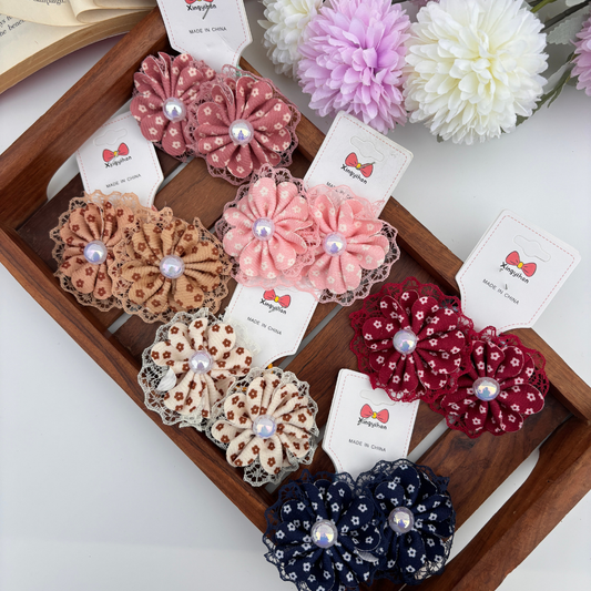 Vintage Lace Flower Rubber Bands