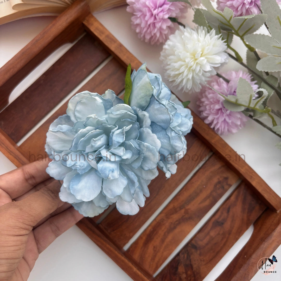 Elegant Twin Peony Curved Clip - Large