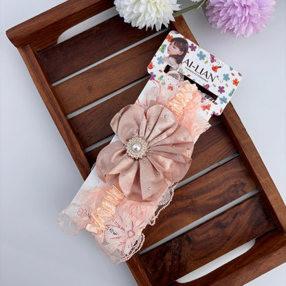Pearl Flower Lace Newborn Headband