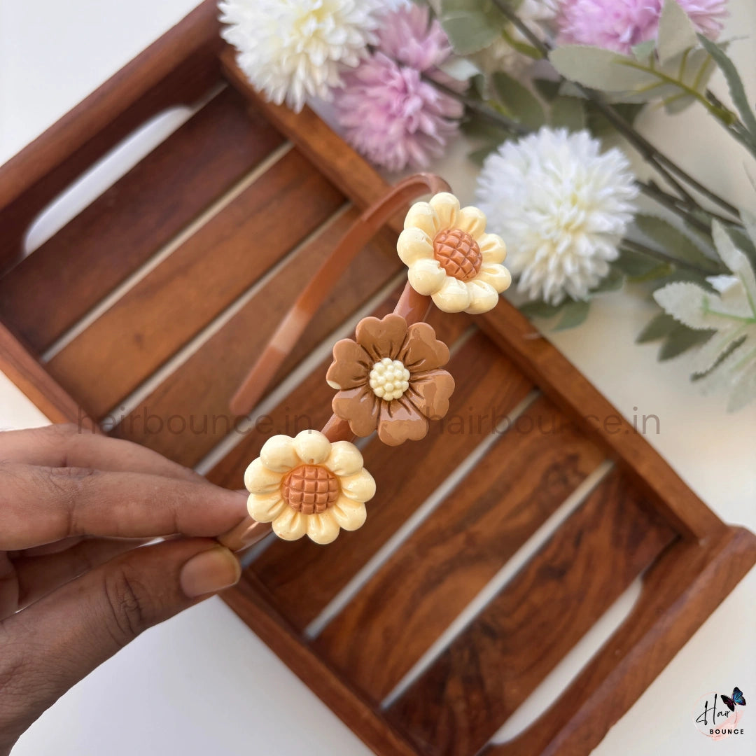 Sunflower Bloom Hairband – Neutral Collection