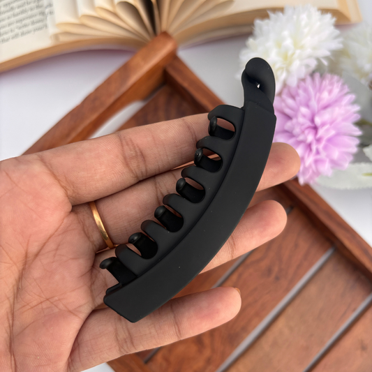 Matte Black Banana Hair Clip – Medium