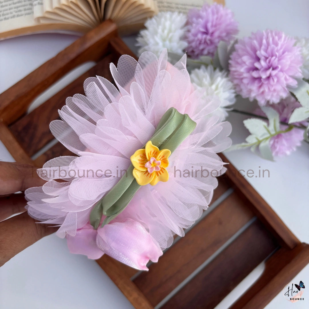 Bloom Tulip Mesh Floral Headband for Girls – Premium Kids Hair Band