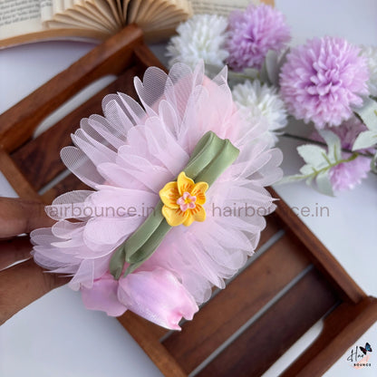 Bloom Tulip Mesh Floral Headband for Girls – Premium Kids Hair Band