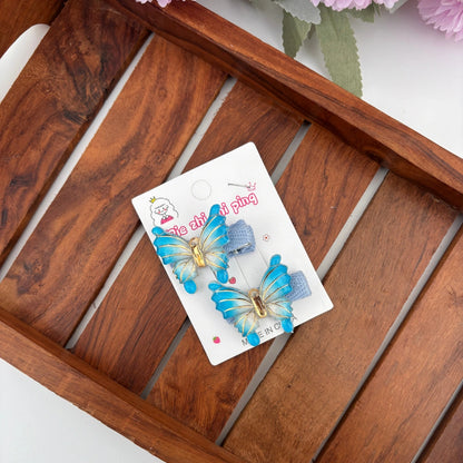 Pastel Lined Butterfly Clip Set