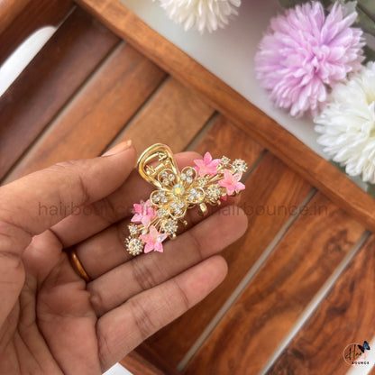 Crystal Blossom Luxe Metal Hair Claw – Medium
