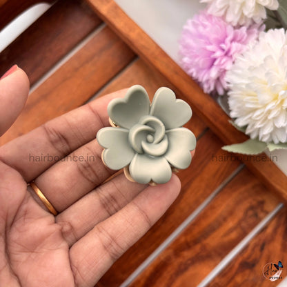 Dual Colour Rose Bloom Hair Claw - Small