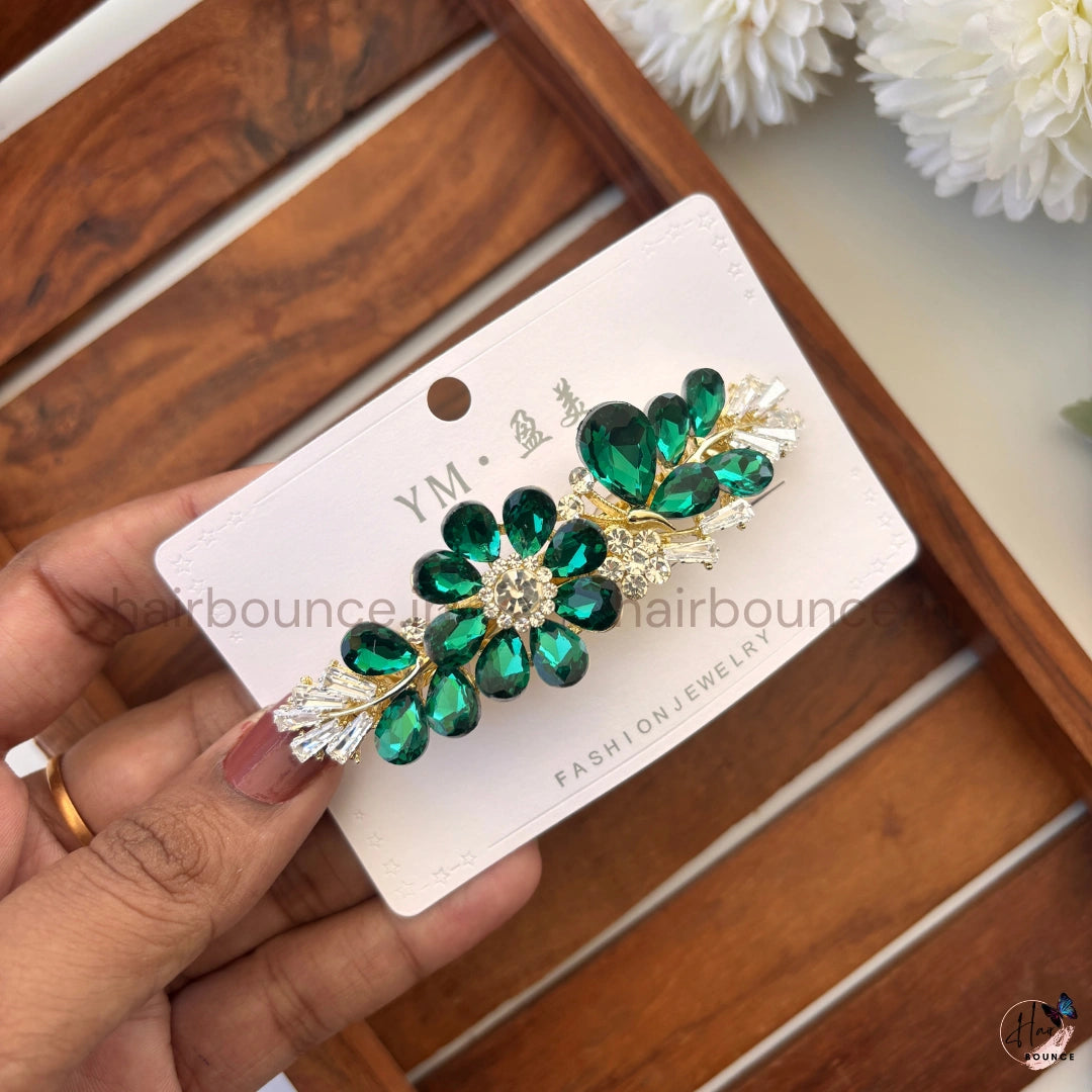 Regal Crystal Bloom Center Hair Clip