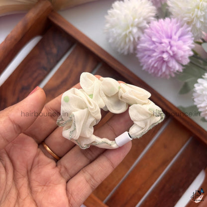 Polka Lace Sheer Scrunchie