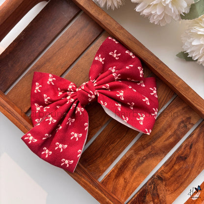 Mini Floral Print Bow Hair Clip
