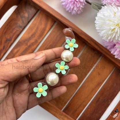 Pearl Blossom Banana Hair Clip – Large