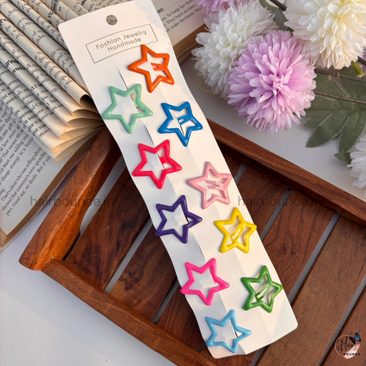 Star Tic Tac Hair Clips - Bright Shades