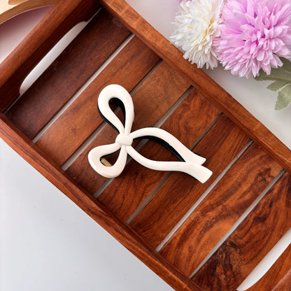 Dual Colour Ribbon Bow Hair Claw - Large