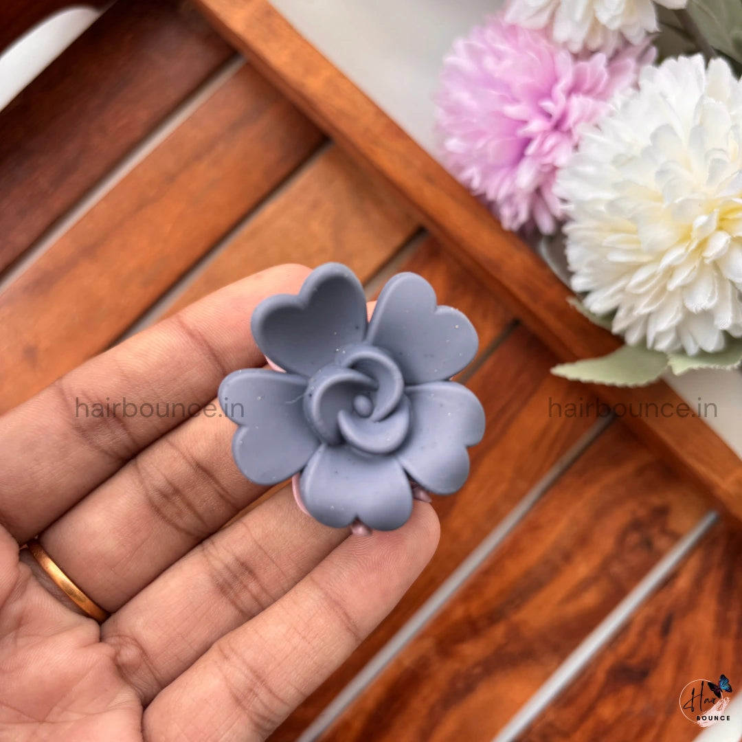 Dual Colour Rose Bloom Hair Claw - Small