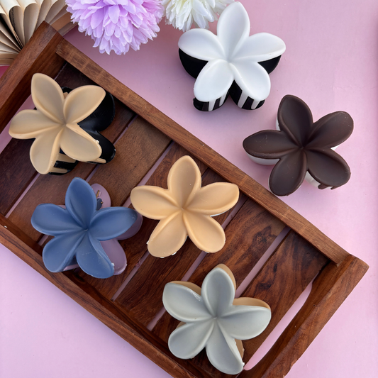 Dual Shade Flower Hair Claw - Large