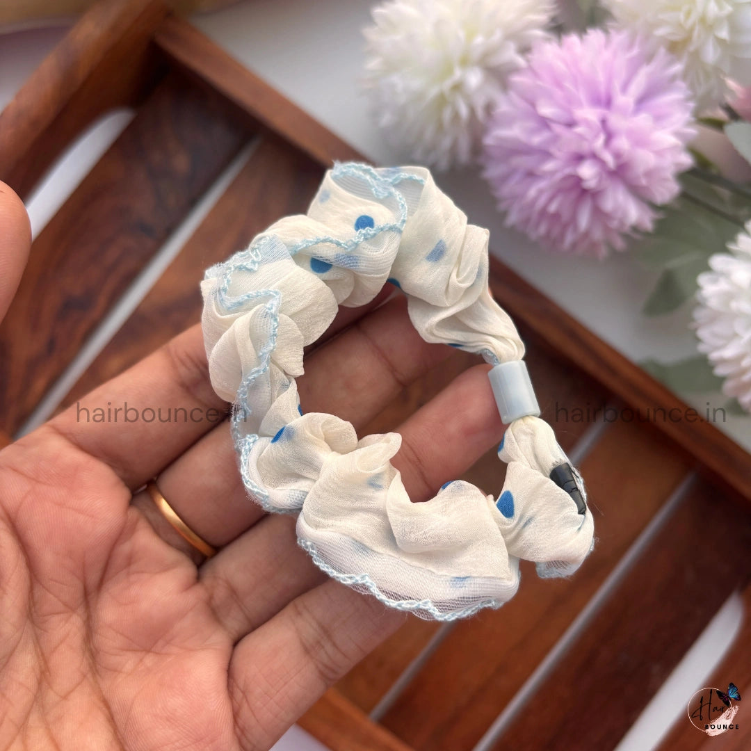 Polka Lace Sheer Scrunchie