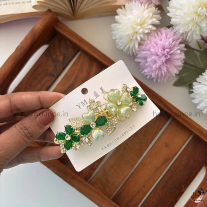 Crystal Heart Garden Bar Clip