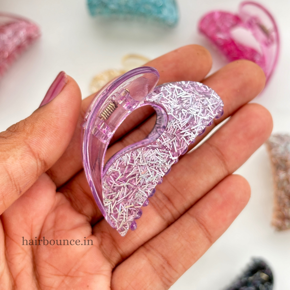 Heart Glitter Hair Claw