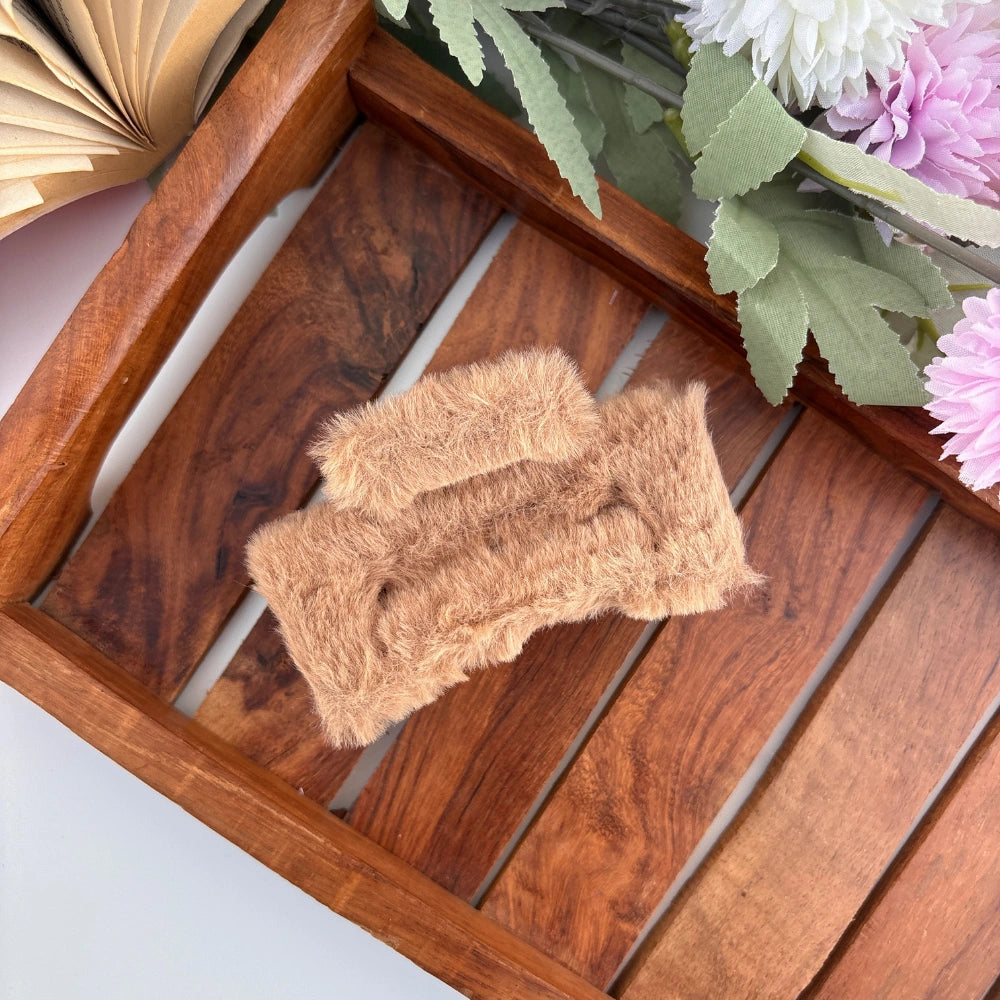 Rectangle Fur Hair Claw - Large