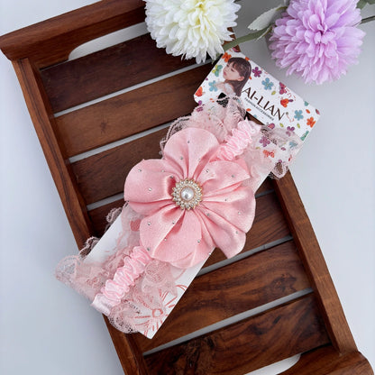 Pearl Flower Lace Newborn Headband