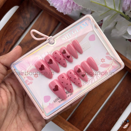 Sweetheart Press-On Nail Set – Reusable Fake Nails (12 Colours)