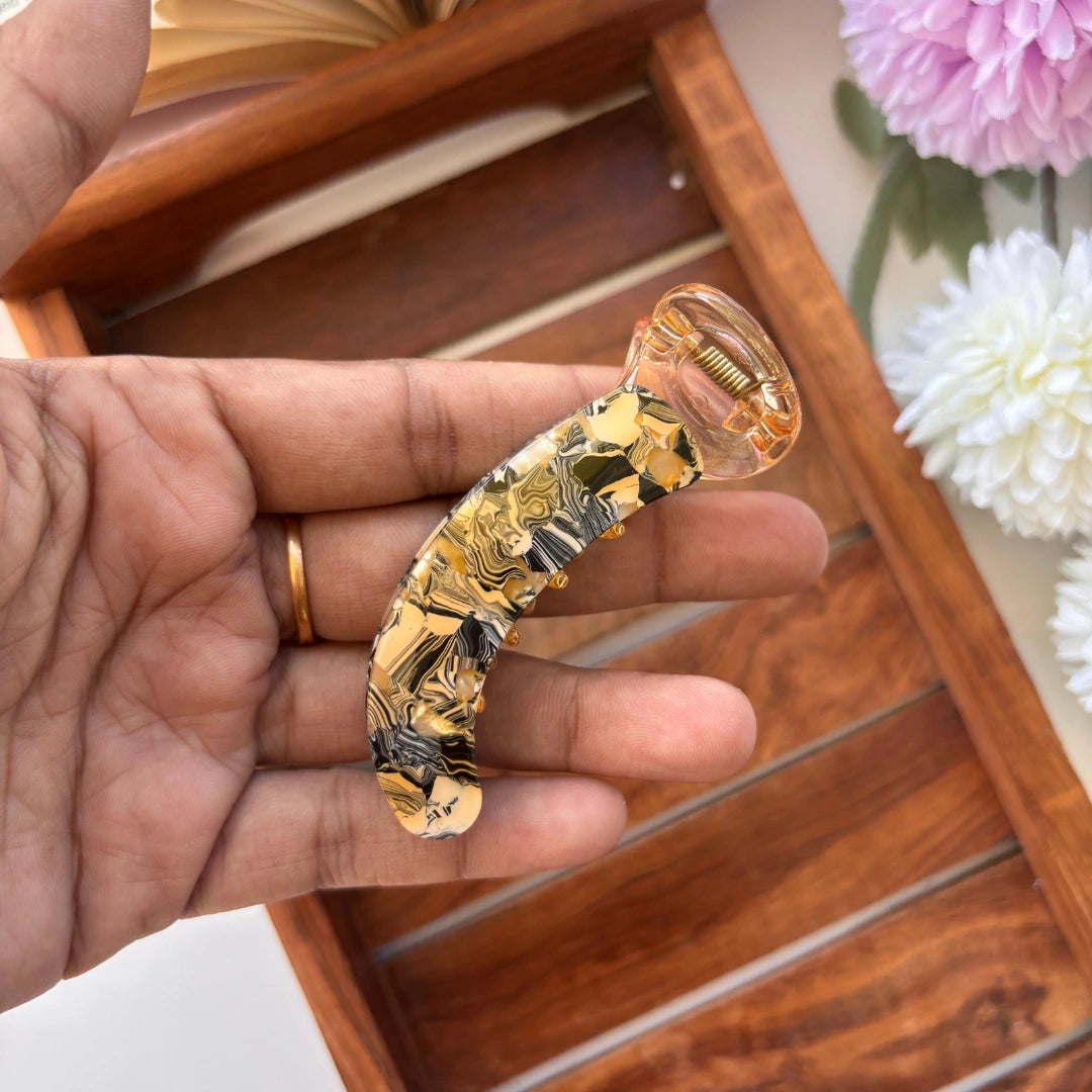 Marble Finish Banana Clip – Medium