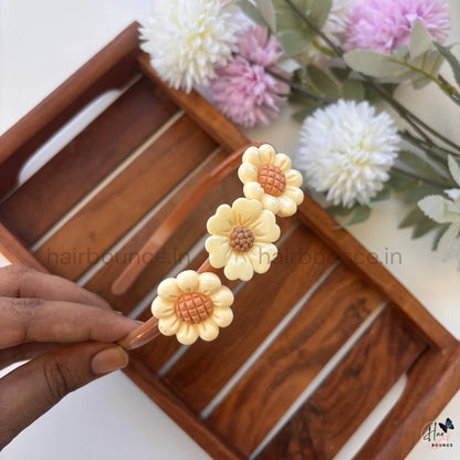 Sunflower Bloom Hairband – Neutral Collection