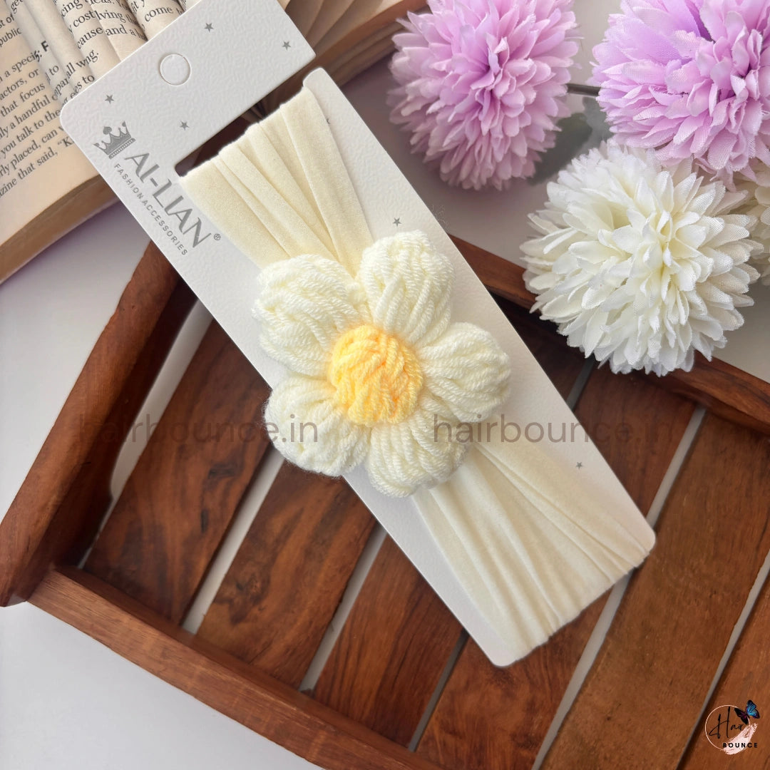 Soft Knit Daisy Baby Headband